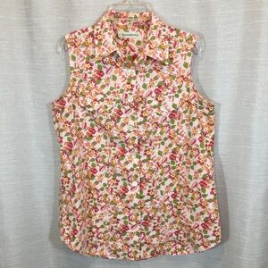 Banana Republic Sleeveless Summer Floral Top sz M